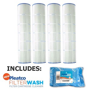4 Pack Pleatco Cartridge Filter PA126-PAK4 Hayward Super-Star-Clear C5000 SwimClear C5020 open w/molded gasket  CX1260-RE w/ 1x Filter Wash