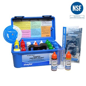 Taylor Technologies Complete kit for Chlorine, pH, Alkalinity, Hardness, CYA, Salt - .75 oz bottles