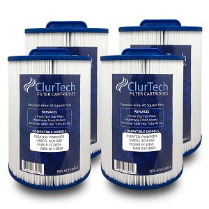ClurTech Spa Filter Cartridge 45 Sq Ft for Aber Hot Tubs - 4 Pack