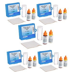 Taylor Technologies Drop Test, Chloride, Argentometric, Salt Pool & Spa Test Kit, 5 pack - .75 oz bottles