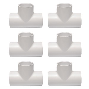 Puri Tech Schedule 40 PVC Fitting 2"" Tee Slip x Slip x Slip 6 Pack
