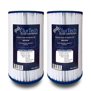 ClurTech Spa Filter Cartridge 50 Sq Ft for Aquaterra Filter - 2 Pack